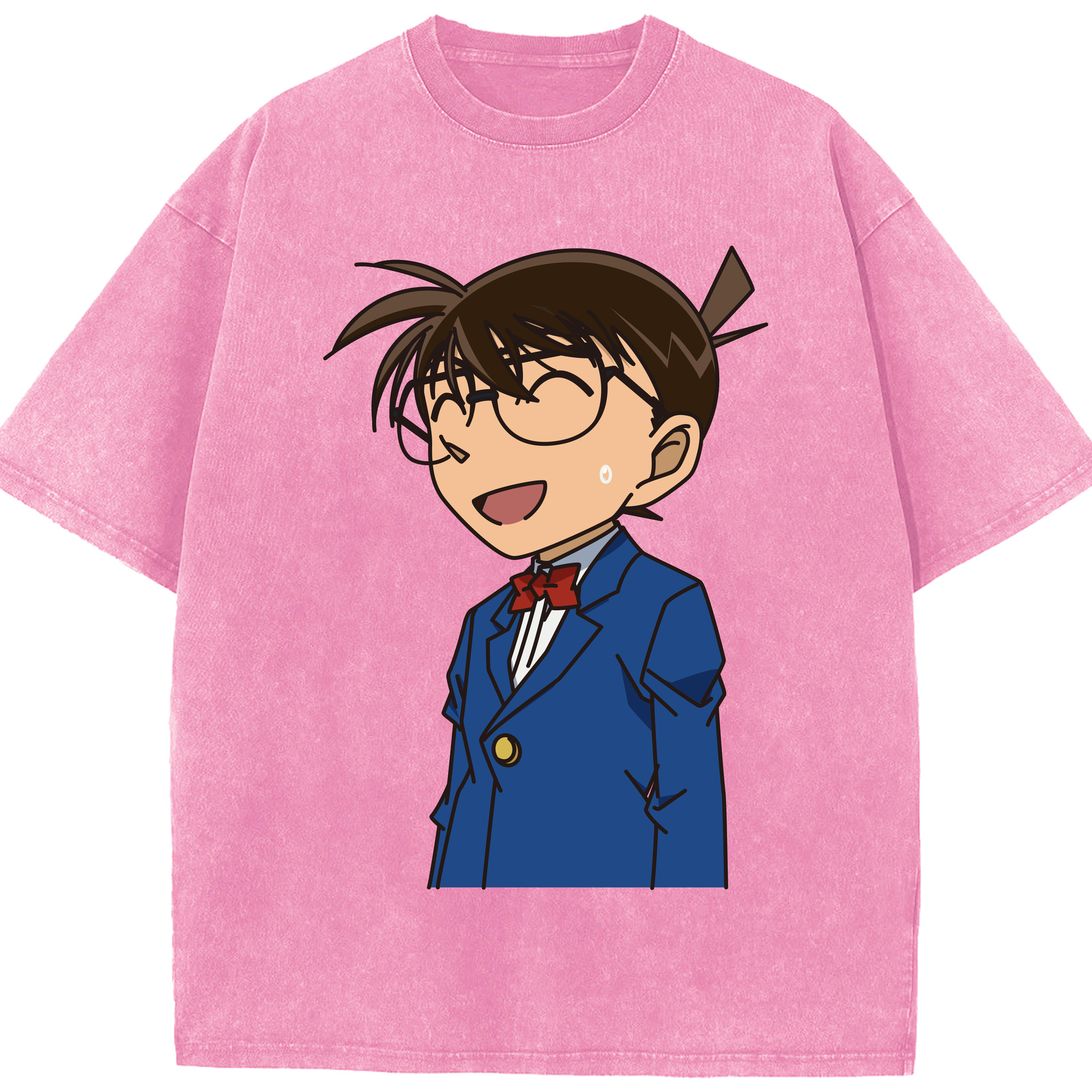 （画像用） 名探偵コナン 江戸川 コナン Detective Conan Conan Edogawa 綿100% ヴィンテージ風 半袖Tシャツ（フロントプリント）
